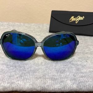 Maui Jim Taro Polarized Blue Mirror Sunglasses w/ Case EUC